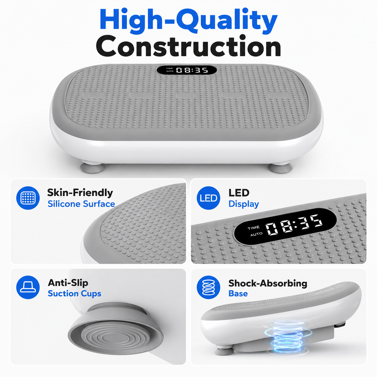 Curved 440 lbs High-Power Vibration Plate for Weight Loss